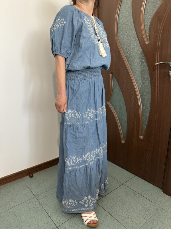 Дамски комплект (деним) блуза и пола - Image 3